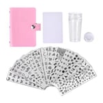 Manikyrstempel stenciler modell 12 Nail Art Plates Stamping Nail bildstämpel stencil metallplattor nagel tatuering med kortsats