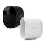 Arlo Pro3 Wireless Outdoor Home Security Camera, CCTV, 6-Month Battery, Colour Night Vision, 2-Way Audio, add on with FREE white cover, Free Trial of Arlo Secure Plan, black & white