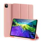 GANGXUN Case for iPad Pro 11 2020/2018, Trifold Smart Slim Magnetic Protective Case Cover with Pencil Holder [Supports Apple Pencil 2 Wireless Charging], Auto Wake/Sleep, Pink