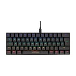 Deltaco Gam-075 Mini mekaniskt tangentbord, 60% med RGB och röda Brytare - svart