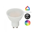 V-Tac 5W Smart Home LED lampa - Tuya/Smart Life, fungerar med Google Home, Alexa och smartphones, GU10 Spot - Dimbar : Via Smart Home, Kulör : RGB + CCT (Varm till Kall Vit)