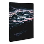 Light Reflecting Upon The Ocean In Abstract Modern Canvas Wall Art Print Ready to Hang, Framed Picture for Living Room Bedroom Home Office Décor, 30x20 Inch (76x50 cm)