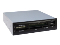 Inter-Tech Nitrox Multi Card Reader CI-02 - Kortläsare - 3,5 tum (CF I, CF II, MS, MS PRO, Microdrive, MMC, SD, MS Duo, xD, MS PRO Duo, TransFlash, microSD, SDHC, MS Micro) - USB 2.0