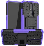 For Nokia 2.4 Shockproof Case, Hybrid [Tough] Rugged Armor Protective Cover, Phone Case Cover With Built-in [Kickstand] For Nokia 2.4 (6.5") - Purple