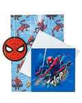 UK Greetings Marvel Lot de 2 paquets de papier cadeau, carte et étiquette Motif Spider-Man