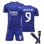 Barn / vuxen 21 22 World Cup Real Madrid fotbollströja på set Benzema-9 22#