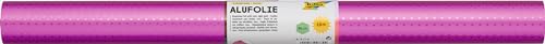 folia 10005929 Feuille d'aluminium Double Face, avec gaufrage étoilé, Environ 50 cm x 10 m, Rose, 50cm x 10m (DS) 1 Rolle
