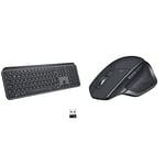 Logitech MX Keys Advanced Illuminated Wireless Keyboard, Tactile Responsive Typing, Backlit Keys & MX Master 2S Wireless Mouse with Flow Cross-Computer Control and File Sharing for PC and Mac, Grey
