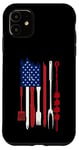 Coque pour iPhone 11 Cool USA Drapeau Américain Humour Barbecue Griller Barbecue Design