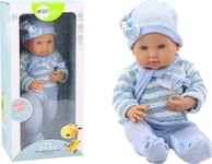 Leantoys Baby Doll Randig Tröja Mössa Halsduk Blå