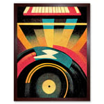 Retro Record Player DJ Decks Turntable Abstract Print Art Print Framed Poster Wall Decor 12x16 inch