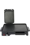 Electic Black Table Top 2 in 1 Versatile Adjustable Temperature Grill Griddle and Hot Plate Cooking Grilling Machine