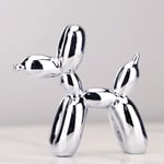 Nordic Resin Hund Hantverk Galvanisering Ballong Hund Skulptur Hemdekorationer Modernt vardagsrum Skrivbordsprydnad Silver