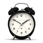 NEWGATE ® Charlie Bell Echo Alarm - Petit Réveil de Chevet Contemporain - Accessoires de Chambre - Réveils - Accessoires de Bureau - Horloge de Chevet - Chiffres Arabes (Noir)