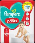 92 Pampers Baby-Dry Nappy Pants Size 4 9kg-15kg (92 Nappies) 4 Packs Of 23