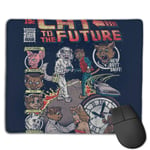 Cat Back to The Future Customized Designs Non-Slip Rubber Base Gaming Mouse Pads for Mac,22cm×18cm， Pc, Computers. Ideal for Working Or Game