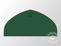 Ändvägg enkel för tälthall, rundbågehall Lagertält Förrådstält 12x5,88m, PVC, Grön