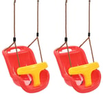 Baby Swings 2 pcs with Safety Belt PP Red vidaXL