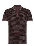 Abstract Graphic Fp Polo Tops Knitwear Short Sleeve Knitted Polos Brown Fred Perry