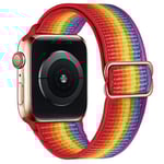 Stretchig klockarmband Kompatibel med Apple Watch Band 45mm 44mm 42mm Bekvämt Justerbart Sportband för Iwatch Serie 7 6 5 4 Se 3 2 1 Kvinnor Män AA004 42mm 44mm 45mm