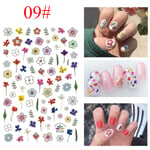 Hyuna Style Nail Stickers Colorful Flower Small Fresh 09