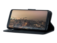 Screenor Smart Wallet Case - Vikbart fodral för mobiltelefon - eco-läder - svart - för OnePlus 8 Pro