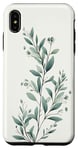 iPhone XS Max Leaves Botanical Plant Line Art Sage Green Wildflower Floral Case