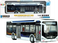 Leantoys Elektrisk Stadsbuss 1:42 Metallbelysning Vit