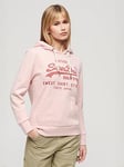 Superdry Classic Heritage Hoodie - Pink, Pink, Size 8, Women