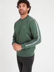 Lacoste Taped Crew Sweatshirt - Dark Green, Dark Green, Size S, Men
