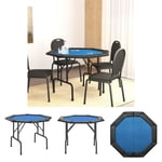 The Living Store Pokerbord för 8 spelare hopfällbart 108x108x75 cm blå -  Poker- & spelbord