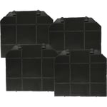 4x Filtres à charbon actif compatible avec Electrolux Glassy sp 90, Look, Look Isola, Glove 60, Glove 90 hotte aspirante - 26,5 x 23,5 x 1,5 cm - Vhbw