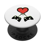Coeur de la Saint-Valentin Jeux vidéo drôles Gaming Gamer PopSockets PopGrip Interchangeable