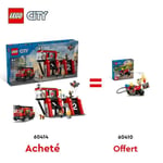 LEGO® 60414 City La Caserne et le Camion de Pompiers + LEGO® 60410 City La Moto d’Intervention Rapide des Pompiers