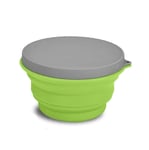 1pc Silicone Collapsible Bowl with Lid, Premium Folding Camping Bowl Portable Picnic Bowl Foldable Food Storage Bowls Container for Kitchen Outdoor Hiking Travel (green)