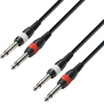 Adam Hall Cables 3 STAR TPP 0100 - Câble Audio 2 x Jack 6,35 mm mono vers 2 x Jack 6,35 mm mono 1 m