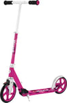 Razor A5 Lux Kick Scooter - Large 8" Wheels, Foldable, Adjustable Handlebars, Lightweight, for Riders up to 220 lbs, Pink