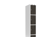 Garderob 1x300 mm Lutande tak 4-styckig pelare Laminatdörr Nocturne trä Cylinderlås