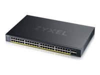 Zyxel Xgs1935 Series Xgs1935-52Hp - Switch - Hanterad - L3 Lite - Smart - 48 X 10/100/1000 (Poe) + 4 X 10 Gigabit Sfp+ (Upplänk) - Rackmonterbar - Poe+ (375 W) - För Zyxel Dac10g-1M V2, Dac10g-3M V2, Sfp10, Sfp-1000, Sfp-Bx1310-10, Sfp-Bx1550, Sfp-S