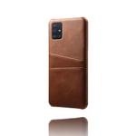 KSQ Deksel med Kortlomme for Samsung Galaxy A71 - Brun