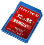 32GB Memory card for Panasonic Lumix DC FZ82EB K Camera, 90MB/s Class 10 SDHC