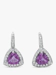 Milton & Humble Jewellery Second Hand 18ct White Gold Pink Sapphire & Diamond Drop Earrings