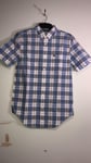Lacoste Short Sleeve Check Shirt Methylene/Fleurette 38 TD003 GG 05