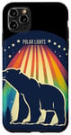 Coque pour iPhone 11 Pro Max Ours cool avec lumières polaires pour les amateurs de belles couleurs