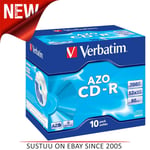 Verbatim AZO CD-R 80Mins 700MB 52x Blank Disc Crystal Jewel Case│Pack of 10