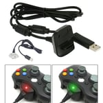 Xbox 360 Wireless Game Controller Usb Charging Cable White