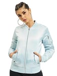 Urban Classics Ladies Satin Bomber Jacket, Chaqueta para Mujer, Azul (babyblue 790), L