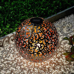 Lindby Eduta Ornament-LED-aurinkovalo, hopea-kulta