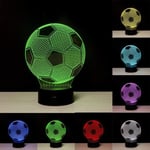 3D LED-lampa Fotboll Optisk Illusion Nattlampa Nattlampa för sovrum