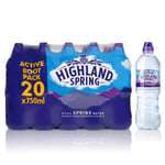 Highland Spring Still Water Sports Cap 20 x 750ml - FREE NEXT DAY DELIVERY